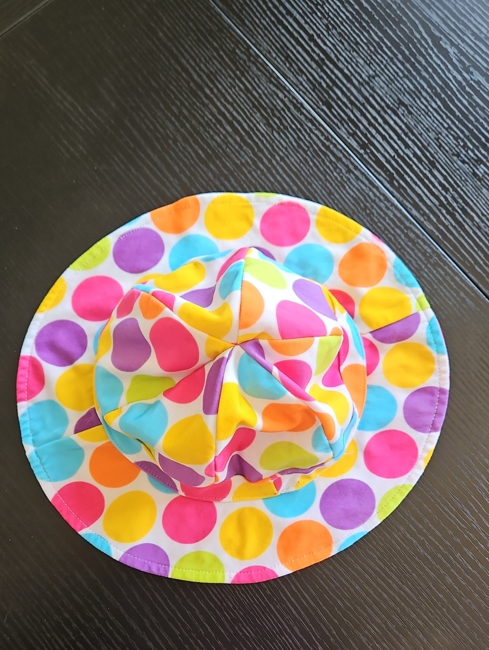 Kids Multicolor Polka Dot Sun Hat